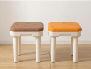 Tufted Kids <b>Stool</b> Portable Lightweight Plastic Ottoman Square Seat <b>for</b> <b>Bedroom</b> Living Room School - Product Image 2