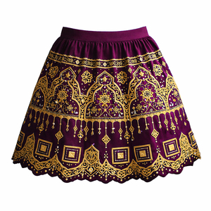 Women Casual Floral Ruffle <b>Mini</b> Embroidered High Quality Polynesian Tribal Clothing Flowy One-Shoulder - Product Image 3