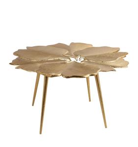 Modern Brass Flower Shape Side Table Indoor Living Room Decor Accent Piece Durable Design - Product Image 3