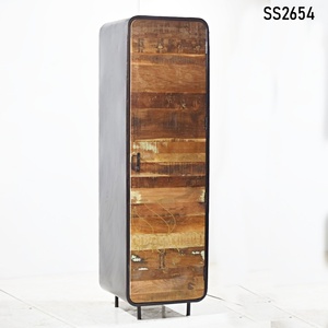 Eco-Friendly Reclaimed Wood Living Room Cabinet Iron Frame-Farmhouse Style Modern Industrial Design 1 <b>Drawer</b> for Gym Hospital - Product Image 1