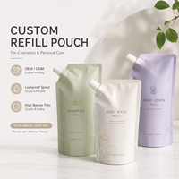 Sachet de détergent en gros avec logo personnalisé, pochette à bec verseur pour savon liquide, sac de recharge pour lessive, emballage de détergent avec bec verseur