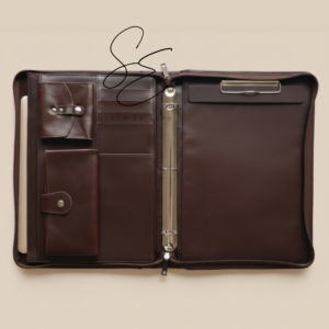 แฟ้มหนังแท้สไตล์ตะวันตก พร้อมลายปักขนสัตว์ งานแฮนด์เมดระดับพรีเมียม สำหรับผู้บริหาร แฟ้มใส่เอกสาร A4 ทันสมัย เหมาะเป็นของขวัญทางธุรกิจ - Product Image 4