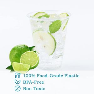 Confezione da 100 Bicchieri di Plastica Trasparenti da 16 oz, Bicchieri Usa e Getta per Caffè Freddo, Frullati, Slurpee e Qualsiasi Bevanda Fredda - Product Image 2