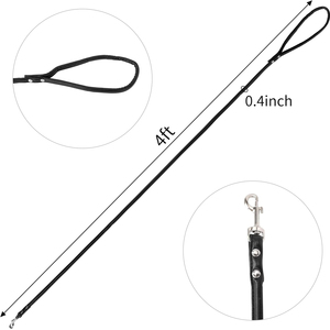 Laisse pour chien en cuir de qualité supérieure, fabriquée en usine avec des décorations rivetées, faible MOQ, pour usage extérieur, en vente. - Product Image 4
