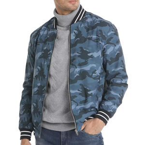 Veste bomber à col montant pour homme, couleur unie, décontractée, avec fermeture éclair, coupe classique - Product Image 2