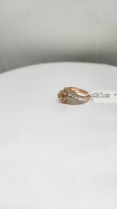 Bague en diamant naturel de luxe pour femmes, 14 carats, 0,95 ct, couleur HI, clarté SI, plaquée rhodium, certifiée IGI, élégante - Product Image 3
