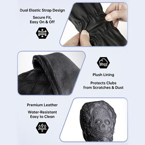 Funda Protectora para Cabeza de Palo de Golf, Transpirable, Lavable, de Cuero PU Resistente al Agua, Estilo Híbrido con Forro Interior Suave - Product Image 3