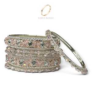 Bracelet en argent plaqué avec pierres de zircon rose haute brillance, bracelets en acier inoxydable, collection de mariage et de fêtes, vente en gros - Product Image 3