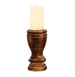 Porte-bougie en bois élégant pour mariage et événements festifs – Support de bougie chauffe-plat rustique très apprécié pour la décoration intérieure et la table - Product Image 3