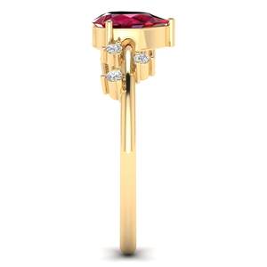 แหวนพลอยทับทิมทรงลูกแพร์ REYES ขนาด 0.75 กะรัต ปรับแต่งได้ แหวนเงินแท้ 925 ประดับโมอิสซาไนต์ เรียบหรู ดีไซน์มินิมอล เครื่องประดับชั้นดี - Product Image 3