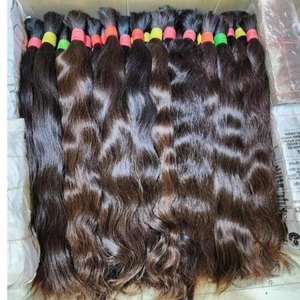 ผมแท้แบบพรีเมียม ขนาด 24 นิ้ว สีน้ำตาลอ่อน แบบลอนธรรมชาติ ผมอินเดียแท้แบบเรมี่  ไม่มีการต่อผม  สำหรับถักเปีย  นุ่มเป็นธรรมชาติ  แบบไม่มีตะเข็บ - Product Image 1