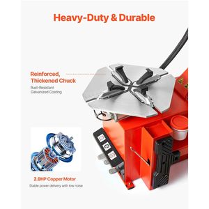 Machine à changer les pneus avec moteur en cuivre de 1,5 CV, jauge de pression d'air durable, mâchoire de serrage, gaine et commande au pied - Product Image 6