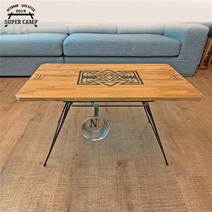 Mesa de comedor para acampar al aire libre portátil plegable de madera de teca moderna con fácil montaje - Product Image 2