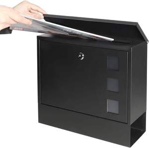 Boîte aux lettres murale commerciale en acier étanche pour extérieur, jardin, en métal, avec support pour lettres, revêtement en poudre - Product Image 3