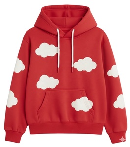 Women's <b>Red</b> Embroidery Crystal <b>Sequined</b> Leopard Print Anti-Shrink Hoodie Regular Fit 100% Cotton Knitted Casual Autumn Season - Product Image 3