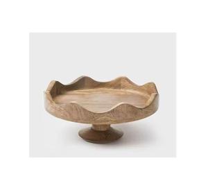Round Acacia Wood Cake Display Stand Rustic Design for Weddings Birthday Parties - Product Image 6
