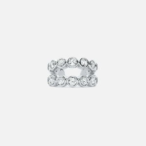 Two Row Diamond Ear Cuff Lab Grown Diamond 14K Gold VVS-VS Clarity Brilliant Cut Polished Finish No <b>Piercing</b> Minimalist <b>Earring</b> - Product Image 5