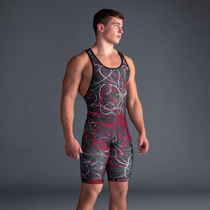 Combinaisons de lutte et de musculation de haute qualité 100 % polyester, personnalisables, extensibles, à séchage rapide - Product Image 2