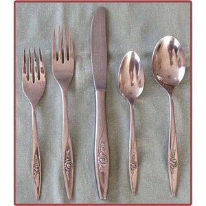 Juego de Cubiertos de Acero Inoxidable Plateado con Diseño de Mango Único Hecho a Mano, Estilo Moderno, para Restaurante, Boda, Hogar, Hotel - Product Image 1