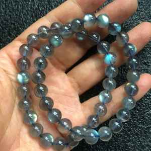 Cuentas redondas de labradorita con destellos arcoíris naturales, hebra exclusiva para la fabricación de joyas, suministros para manualidades DIY - Product Image 3