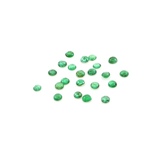 Esmeraldas naturales de Zambia calibradas en forma de cabujón, redondas de 2 mm, piedras preciosas de esmeralda sueltas naturales para la fabricación de joyas, listas para usar. - Product Image 3