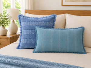 Premium Chenille Yarn Dyed Cushion Cover | Luxury Textured Decorative Throw <b>Pillow</b> Cover with Fringe for <b>Sofa</b>, Bed - Product Image 5