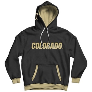 Sudadera con capucha negra para mujer con logo rojo del estado, bolsillo frontal y forro polar, ideal para otoño, de la colección Sorority and Fraternity. - Product Image 6