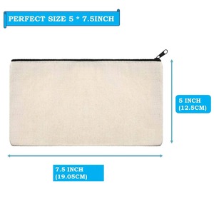 Eco Canvas Zipper Pouch Reusable Cotton <b>Makeup</b> Bag Travel <b>Organizer</b> Cosmetic Storage Bag Custom Logo Gift Pouch - Product Image 3
