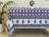 Nappe en coton bleue moderne faite à la main, personnalisable, à imprimé floral, lavable, écologique, pour mariage et décoration intérieure, Jaipurblockprintart