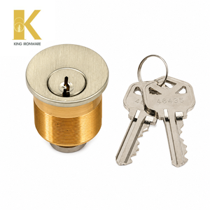 Cylindre de serrure à mortaise King 25 mm, rainure KW, en acier inoxydable satiné et laiton massif, qualité ANSI, inspection complète en usine, multi-espaces de montage pour - Product Image 1