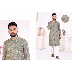 PROPÓSITO DE BODA DE LINO SUAVE CON TRABAJO DE SECUENCIA DE GANCHILLO Y ESTAMPADO DIGITAL KURTA Y PIJAMA MAHENDI - Product Image 1