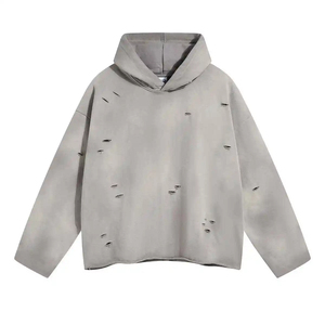 เสื้อฮู้ดดี้ผู้ชายแบบมีฮู้ด ผ้าฝ้ายฟลีซ 100% ดีไซน์ประดับเพชรเทียม สั่งทำได้ คุณภาพสูง ราคาถูก ขายส่ง OEM - Product Image 3