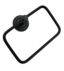 Porte-serviettes mural en acier inoxydable noir avec revêtement en poudre pour lavabo et salle de bain - Product Image 2