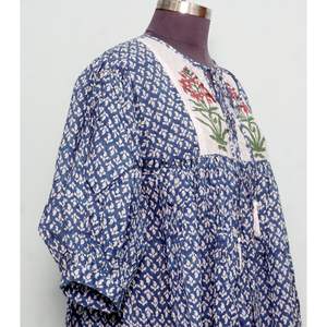 Vestidos Midi Boho de Verano con Estampado Floral Dulce de 2 Piezas, 100% Algodón, Cuello en V, Borlas, Manga Corta, Holgados e Informales - Product Image 5