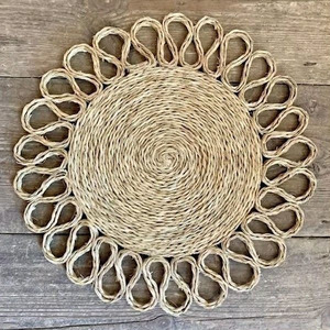Hot Selling New Natural Seagrass Charger Plates Customize Sizes Variety of Colors Handmade Seagrass <b>Placemat</b> for Table Decor - Product Image 1