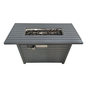 25 H X 42 W Steel Propane Outdoor <b>Fire</b> <b>Pit</b> <b>Table</b> <b>with</b> Grey Lid - Product Image 5
