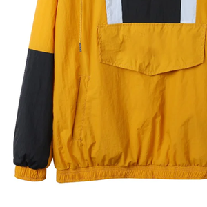 Veste coupe-vent à capuche demi-zip Alpha Old Gold, color block, en nylon, anorak, coupe-vent, résistante à l'eau, grande taille, unisexe, pour l'extérieur - Product Image 6