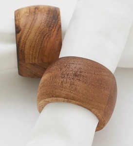Anneaux de serviette en bois imperméables à finition naturelle, couleurs personnalisées élégantes, écologiques, durables, pour femmes, mariage, luxe, mode, fabriqués en SCI - Product Image 3