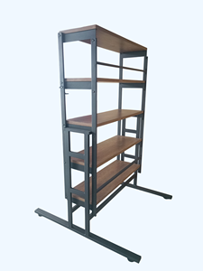 Escritorio Convertible Inteligente y Estantería 3 en 1, Mueble Plegable de Metal y Madera - Product Image 5