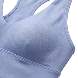 Shockproof Running Seamless Sports Bra Women Push Up Yoga Fitness Workout Racerback <b>Comfortable</b> Elastic fabric Sports Bra OEM - Product Image 4