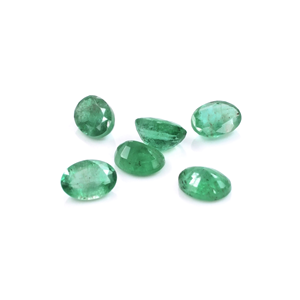 Esmeraldas naturales de Zambia calibradas en forma ovalada de 6x8 mm, piedras preciosas facetadas sueltas para la fabricación de joyas, listas para usar. - Product Image 1