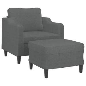 Sillón Gris Oscuro para Sala de Estar con Reposapiés, Conjunto de Muebles Cómodos para Sofá - Product Image 3