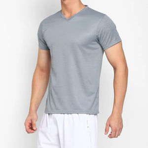 Camiseta Deportiva para Hombre OEM, Secado Rápido, Transpirable, Manga Corta, Cuello en V, Lisa, Hecha de 100% Algodón, Color Personalizado, Alta Calidad - Product Image 4