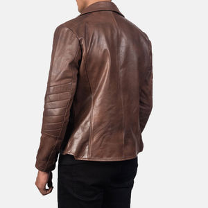 <b>Men</b> Premium Genuine <b>Leather</b> <b>Jacket</b> Casual Soft Comfortable Durable Full Zip Regular Fit Winter Quick Dry Breathable Fashion - Product Image 4