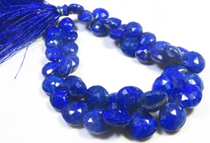 Perles de pierres précieuses facettées en lapis-lazuli naturel, 9-13 mm, perles de lapis-lazuli bleues en forme de cœur, percées sur le côté, brin de 7,5 pouces pour le bricolage - Product Image 5