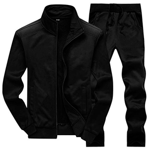 Chándal Unisex Azul Marino con Capucha, Cierre de Cremallera, Bolsillos Laterales, Ropa Casual de Invierno, Poliéster/Algodón, Forro Polar de Secado Rápido, 2 en 1, Sólido - Product Image 4