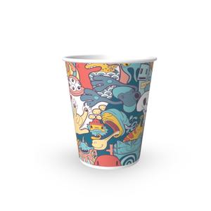 Vaso de Papel Desechable de 8oz con Impresión Personalizada, de Pared Simple, con Recubrimiento de PE a Prueba de Fugas, Reciclable y de Grado Alimenticio - Product Image 4