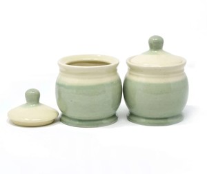 Juego de Recipientes de Cerámica de Lujo con Tapa Hermética, Recipiente de Cocina con Estampado de Corazón, Organizador Duradero, Elegante y Multiusos - Product Image 3