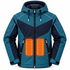Veste chauffante USB personnalisée, manteau d'hiver thermique à capuche pour l'extérieur, batterie rechargeable, contrôle intelligent de la température, OEM - Product Image 1