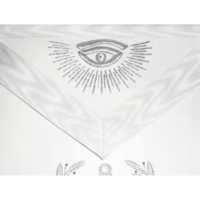 Tablier en peau de mouton personnalisé avec logo Maître Maçon Loge Bleue, broderie main au point de croix et travaux d'aiguille, Régalia Maçonnique Blanche